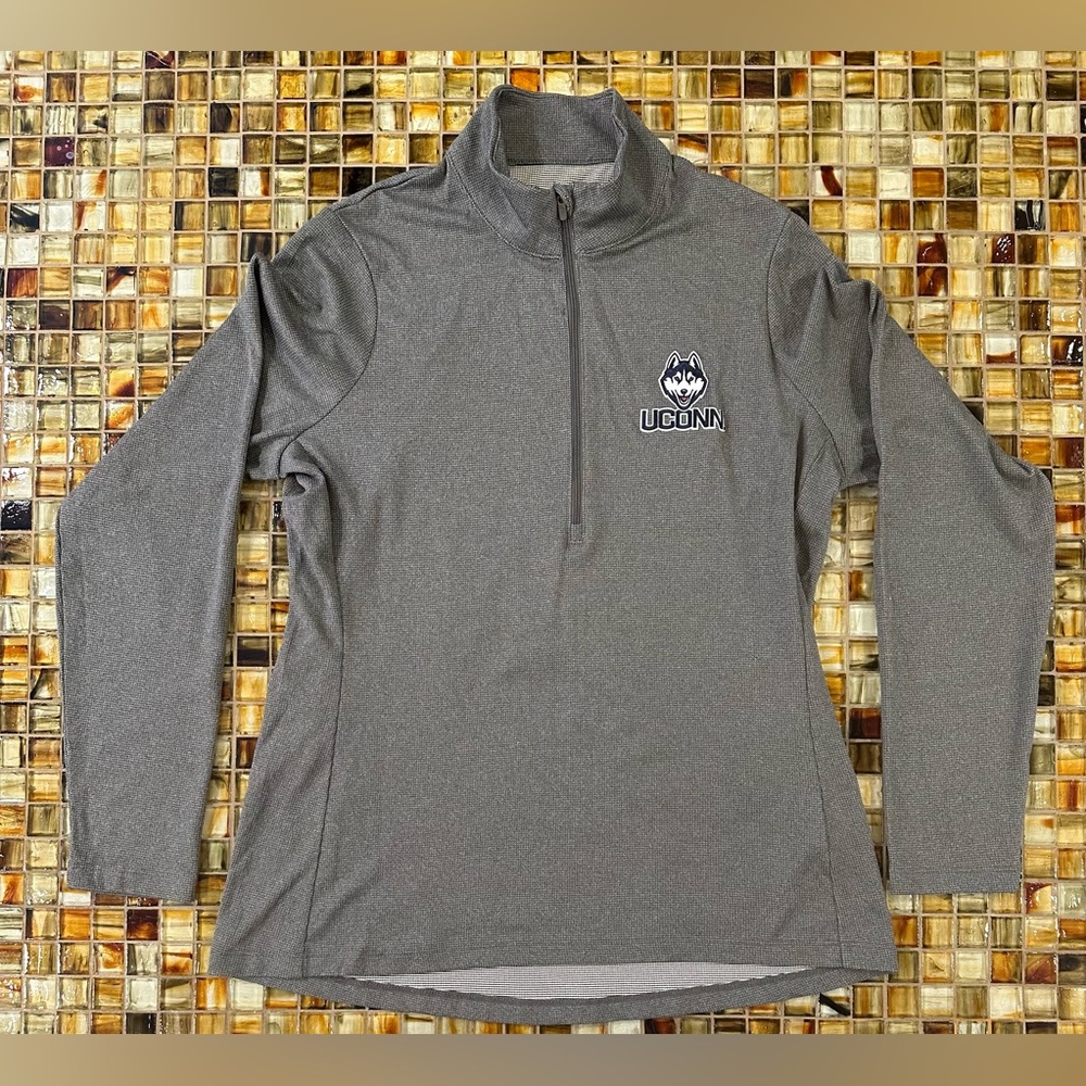 Antigua Gray Women's Top with UCONN Logo